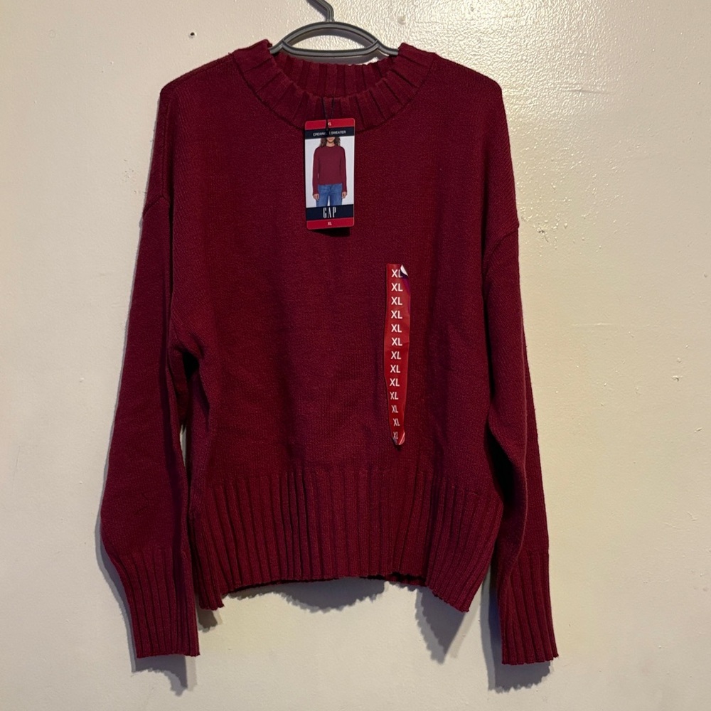 GAP Women's Scoopneck Sweater in Wine Red Size XL